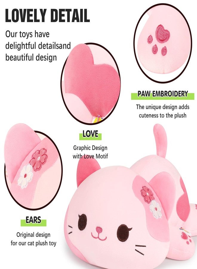 Onsoyours Original Sakura Cat Plush Cute Kitten Stuffed Animal Soft Little Pink Kawaii Kitty Plush Toy Gift for Kids & Adults (Sakura Cat, 9") - Image 4